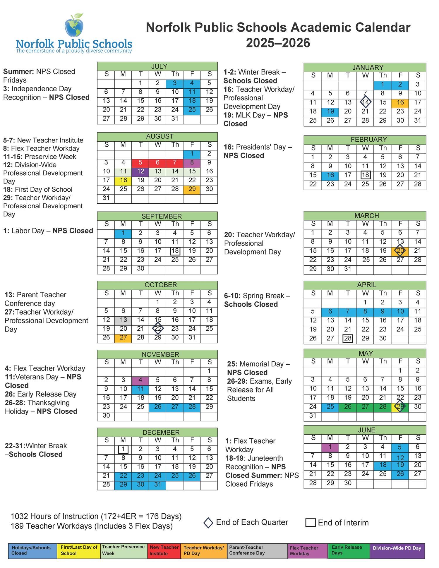  NPS 2025-26 Calendar